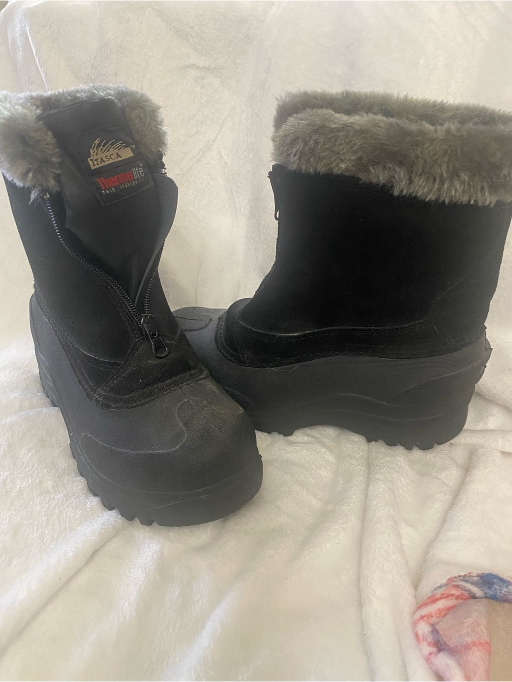 Itasca Black Faux-Fur Cuff Insulated Winter Boots